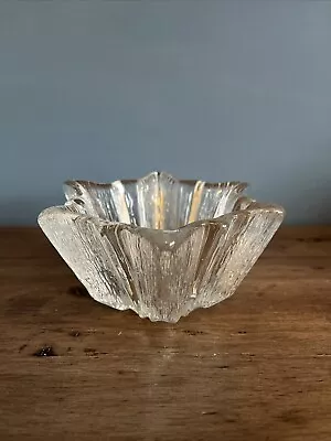 Pierre D'Avesn Lorrain Daum Glass France Vtg Bark Glass Bowl Star Shape 3” H • £13