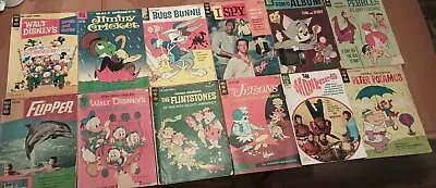 Vintage 50s 60s Comic Lot Disney Gold Key Photo Covers Flintstones Silver Age  • $49.99