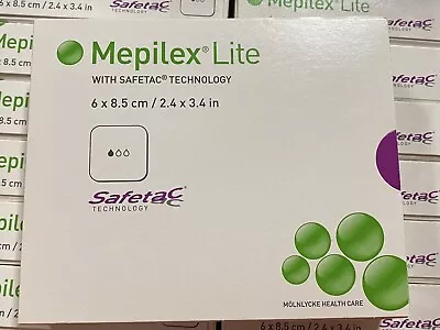 Molnlycke Mepilex Lite Soft Silicone Dressing Antimicrobial 2.4” X 3.4. Box Of 5 • $17.30