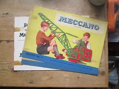 Meccano Outfit Number 4 Manual Toys And Games Vintage • £19