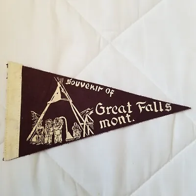 Vintage Rare  Great Falls Montana Souvenir Felt Pennant 9.5  • $50