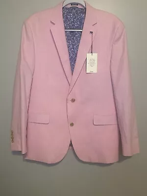 NWT Crown & Ivy Men's Linen Pink Blazer Sport Coat Jacket  42S • $75