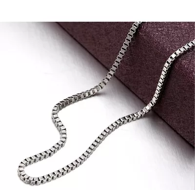 Genuine 925 Sterling Silver Tarnish-Free 16 ~ 32  2mm Classic Box Chain Necklace • $16.99