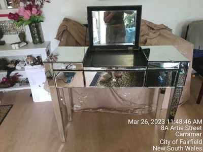 $45 • Buy Mirrored 3 Drawer Dressing Table