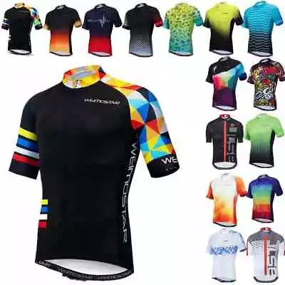 Cycling Jersey Men Bike Top MTB Bicycle Shirt Road Riding Clothing Short Sleeve • $19.13