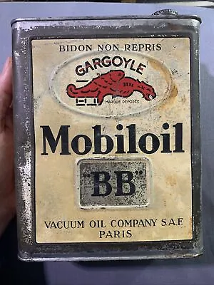 Vintage Antique Original Early Service Gargoyle Mobiloil BB Vacuum Oil Can • $235
