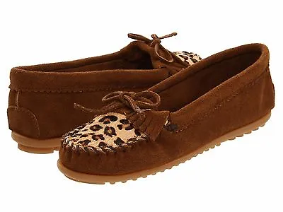 NIB Minnetonka Leopard Kilty Moc Women Shoes • $55.55