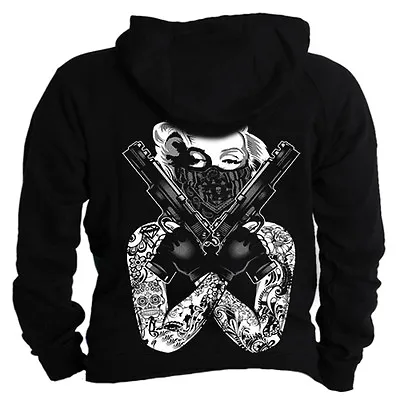$27 • Buy Marilyn Monroe Tattoos Guns Bandana Thug Tattoo Marylin Hoodie Hooded Sweatshirt