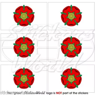 LANCASHIRE Red Rose Of Lancaster Flag UK Mobile Cell Phone Mini Sticker-Decal X6 • £3.22