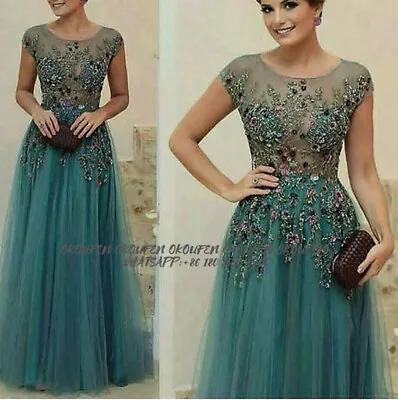 Luxury Mother Of The Bride Dresses Evening Gowns Cap Short Sleeve Formal Gowns • $180