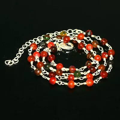 Handmade 925 Sterling Silver Ethiopian Opal Beads Necklace Lobster Clasp Jewelry • $54.80