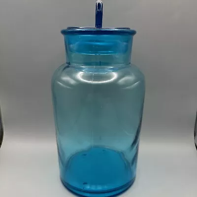 Blue Apothecary Jar 10”x5” With Lid • $35