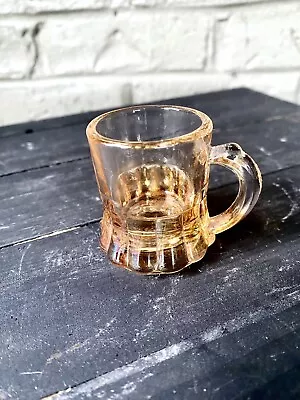 Vintage Federal Glass Clear Mini Beer Mug Shot Glass Unmarked 2” Tall Peach  • $8.99