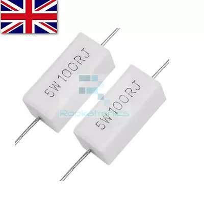 Wirewound Cement Resistor Ceramic 5W Horizontal 0.15ohm -22Kohm - Free Postage • £4.29