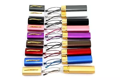 Men Women Presbyopic Anti-blue Compact Reading Glasses With Aluminum Tube Case • $7.66