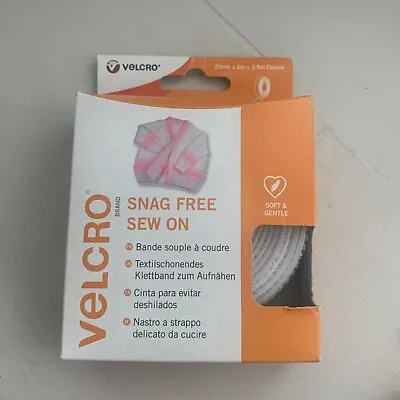 VELCRO Brand VEL-EC60350 White Tape 20mm X 3m Roll - Snag Free Sew On • £4