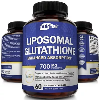 NutriFlair Setria Liposomal Glutathione 700mg - Pure Reduced L-Glutathione Detox • $34.99