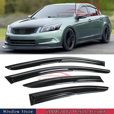 For 2008-2012 8TH Gen Honda Accord Sedan Mugen Style Window Visors Rain Guards • $29.99