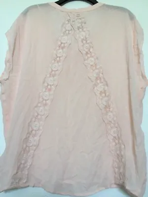 $10.85 • Buy Lauren Conrad Off Shoulder Sleeves V Shape Lace Patched Back Blouse WM Size S