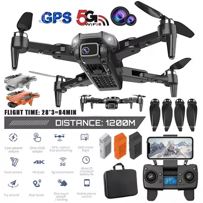 $197.96 • Buy Professional 5G 4K GPS WiFi Drone Dual HD Camera Follow Me Selfie RC Quadcopter