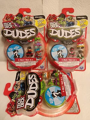 Tech Deck Dudes  -lot  Of (3) Blisters Pack Collectible Skater Figures Series 1  • $34.99