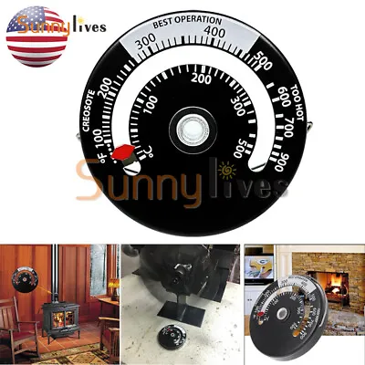 Alloy Magnetic Stove Flue Pipe Thermometer Temperature Gauge For Wood Burner US • $8.59