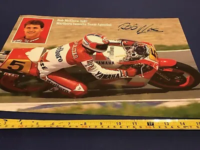 Rob Mac McElnea Marlboro Yamaha Team Agostini Signed Poster Racing Motorcycle • $31.11