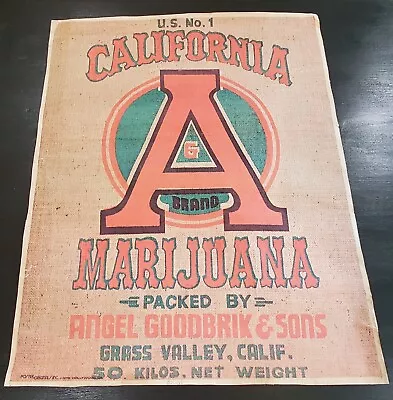 $61.20 • Buy Vintage California Marijuana Poster Original 1976 Hollywood Sack Grass Valley