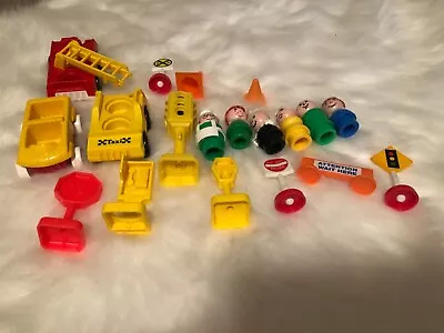 Fisher Price Little People Vintage Toys YELLOW PAY-PHONE  Booth Cars Taxi Fire • $23.99