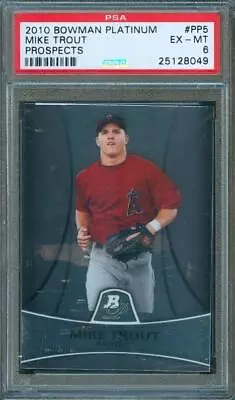 2010 Bowman Platinum MIKE TROUT Prospects Trading Card Angels #PP5 PSA 6 • $29.99