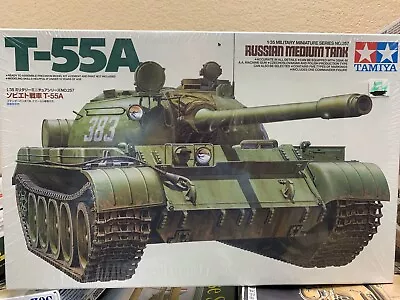 *DISCOUNTED* TAMIYA T-55A RUSSIAN TANK 1/35 SCALE- 5 Markings One Commander Fig • $44.95