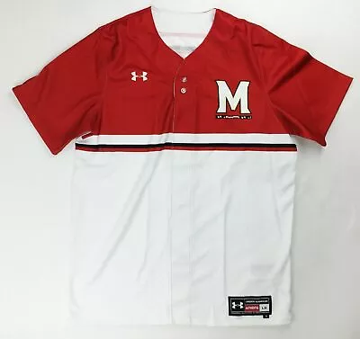 Under Armour Maryland Terrapins Baseball Jersey Men's Large Red White UJBVX2M • $8.25