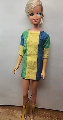 Vintage 1967 Barbie Francie Twiggy Doll With Original Outfit And Boots Stand NM • $250