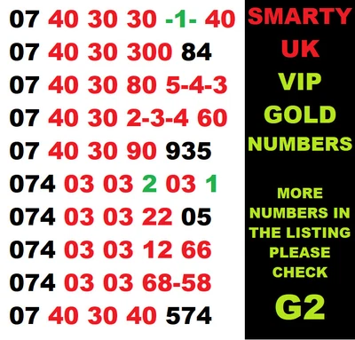 £7.99 • Buy New Smarty GOLD VIP BUSINESS EASY Nice MOBILE PHONE NUMBER SIM CARD Memorable 88