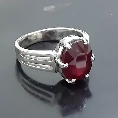Natural Ruby Ring-Sterling Silver-Anniversary Gifts-Birthstone Ring For Unisex • $84