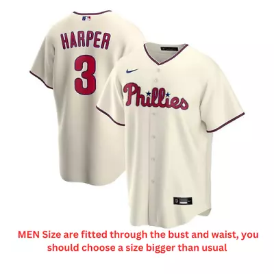 MEN Cream Bryce Harper #3 Philadelphia Phillie Jersey All Stitched • $34.49