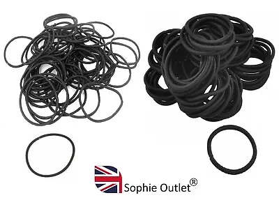 £4.39 • Buy BLACK HAIR BANDS Elastics Bobbles Kids Girls Ponies Ties Ladies Snag Free Bands