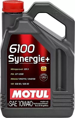 Motul 108647 6100 Synergie+ Oil Engine Oil 10W40 Technosynthese Oil 5 Liter • $59