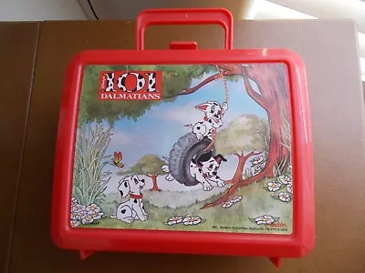 Vintage Disney 101 Dalmatians Aladdin Plastic Lunch Box Red 90's In Vg Condition • $7