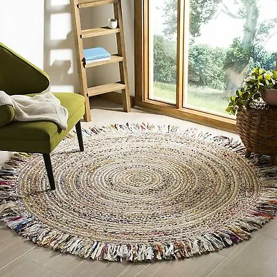 Rug Jute & Cotton Braided Style Floor Area Carpet Modern Living Room Rag Rugs • £22.88