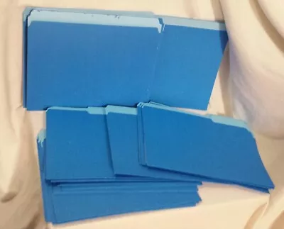 Manila File Folders Blue Letter Sz Lot/55 Used Mixed [1/3 Cut Tab & Uncut Tab] • $7.50