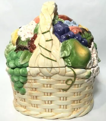 Certified International Corp (CIC) Pamela Gladding Ceramic Basket Cookie Jar 10  • $15.98