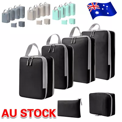 6PCS Storage Compression Bags Luggage Travel Packing Cubes Organiser Suitcase AU • $5.58