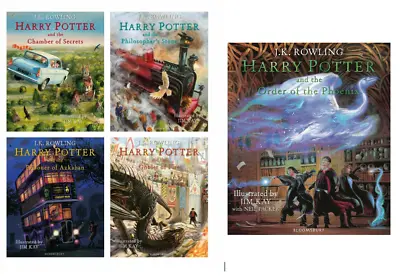 Harry Potter Illustrated Editions 1-5 Books Collection Set By Rowling 2022 NEW!! • $125.20