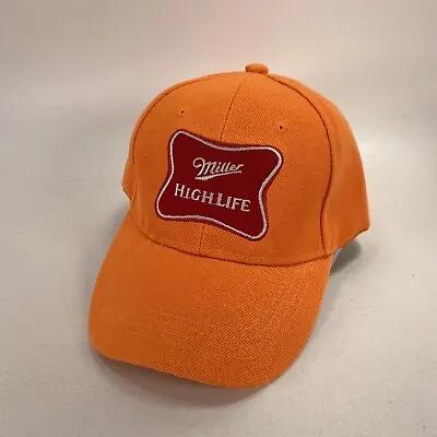 Miller High Life Blaze Orange Strapback Baseball Cap Hat NWOT • $9.99