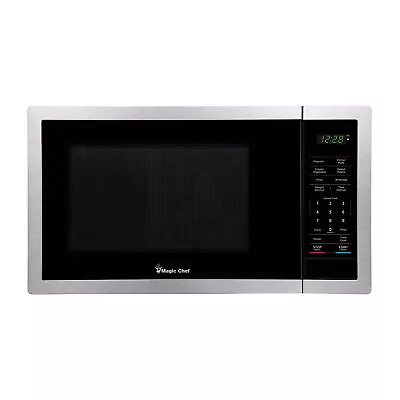 Magic Chef 900 Watt 0.9 Cubic Feet Digital Touch Microwave Silver (For Parts) • $82.61