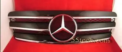 Mercedes W211 Grill E320 E500 E55 Grille 3 Fins Black 2003 2004 2005 2006 Benz • $139.99