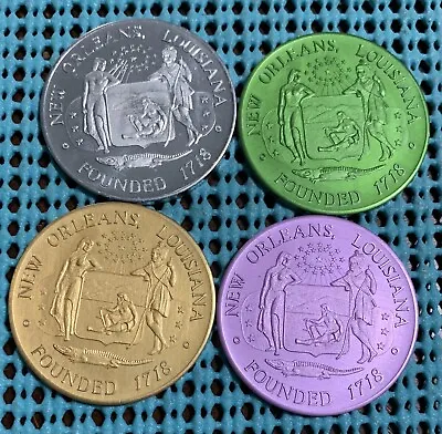 1968 New Orleans LA Mardi Gras -Alum Green Gold & Purple Mardi Gras Doubloons • $4.99