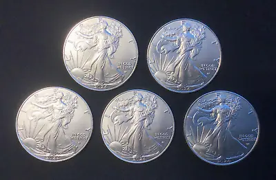 5x 2024 1oz American Silver Eagle Bullion Coins *MINT* BU (GENUINE) • £82