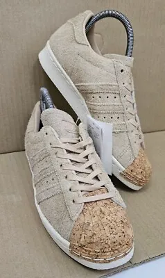 BNIB ADIDAS SUPERSTAR 80's TRAINERS SIZE UK 4 LIMITED EDITION NUDE CORK SHELL • £49.50